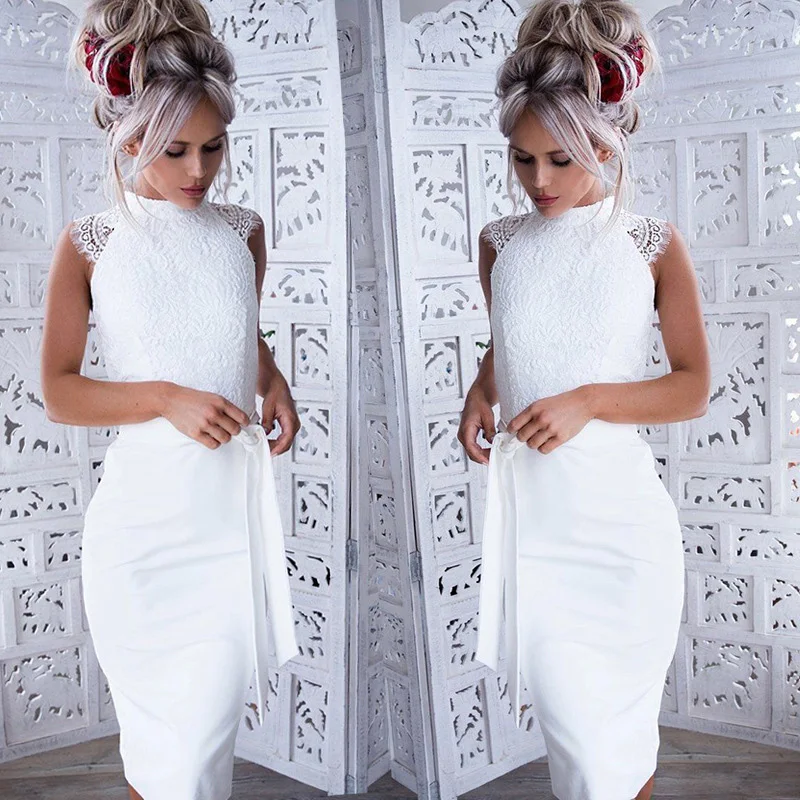 Hot Women's Lace Sleeveless Bodycon Dress Sexy Solid White Formal Evening Party Midi Dress Summer
Hot Women's Lace Sleeveless Bodycon Dress Sexy Solid White Formal Evening Party Midi Dress Summer