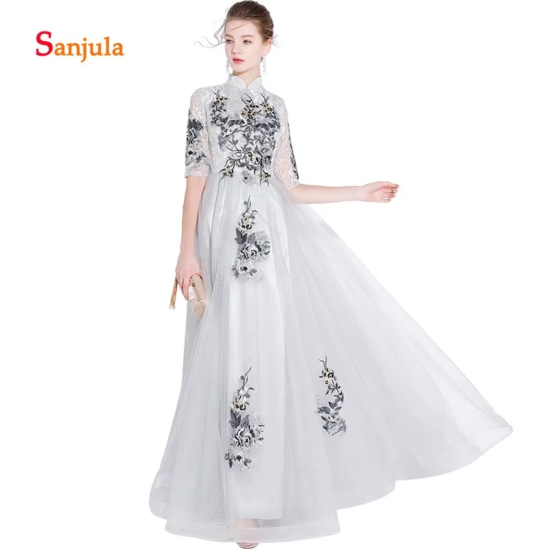 Elegant High Neck Formal Evening Dresses 2019 Black Appliques Lace Evening Gowns Half Sleeve Mother of the Bride Dresses D565
Elegant High Neck Formal Evening Dresses 2019 Black Appliques Lace Evening Gowns Half Sleeve Mother of the Bride Dresses D565