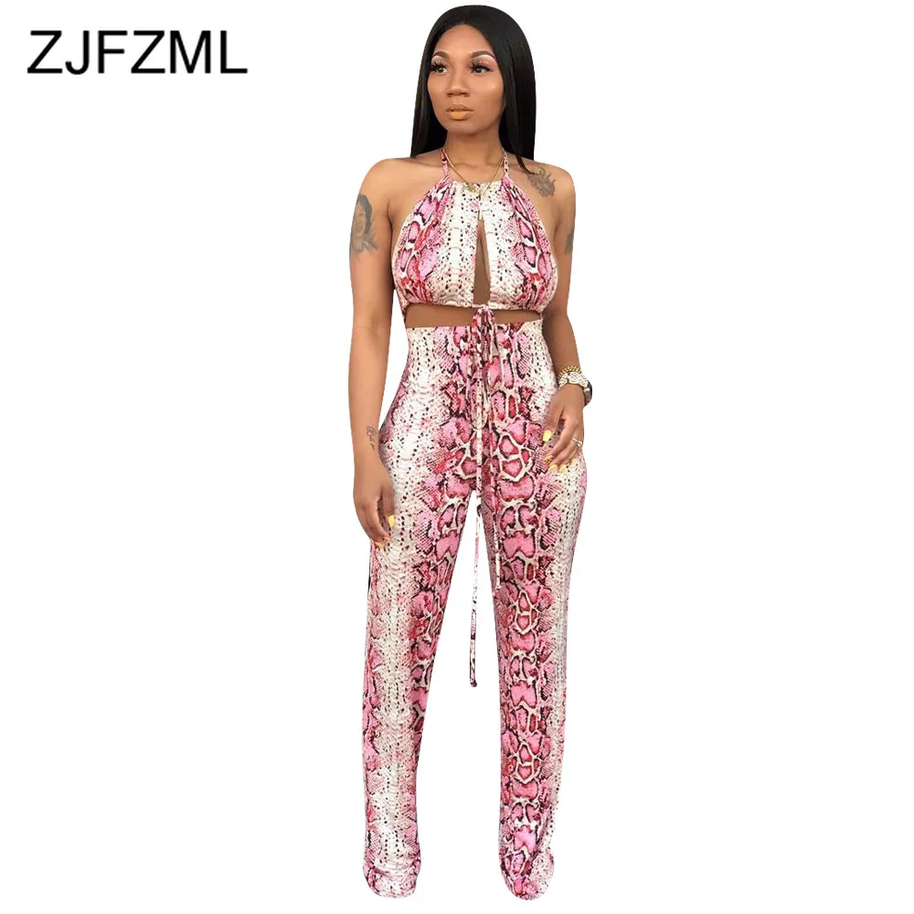 Snake Print Sexy Two Piece Sweatsuits Women Off The Shoulder Backless Crop Top And Wide Leg Pants Summer 2 Piece Matching Sets
Snake Print Sexy Two Piece Sweatsuits Women Off The Shoulder Backless Crop Top And Wide Leg Pants Summer 2 Piece Matching Sets