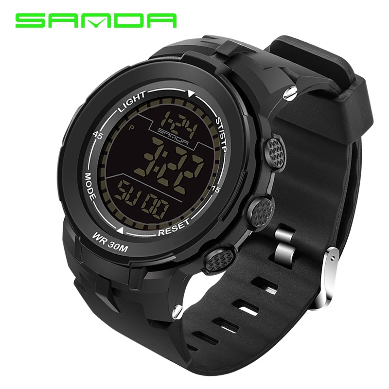 SANDA Fashion Digital Watch Men Military Sport Watches Swimming Waterproof LED Digital Watch For Men Clock Relogio Masculino 340