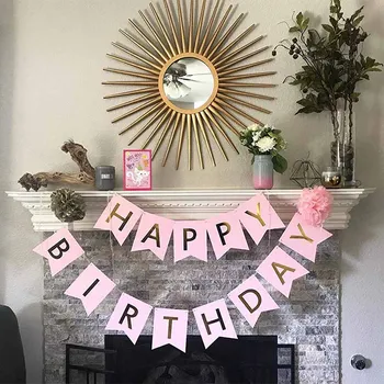 

Happy Birthday Banner Hanging Garland adult kid first 1st 2th 3th 4th 5th 6th 7th 8th 9th 10th 21st 30th 40th party Decoration