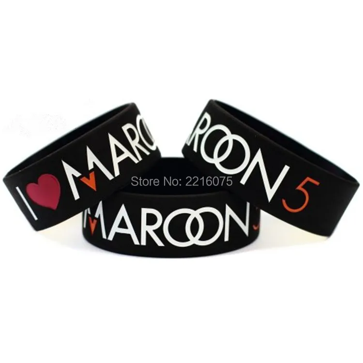 300 шт. один дюйм с надписью I Love Maroon 5 браслет силиконовые браслеты Бесплатная