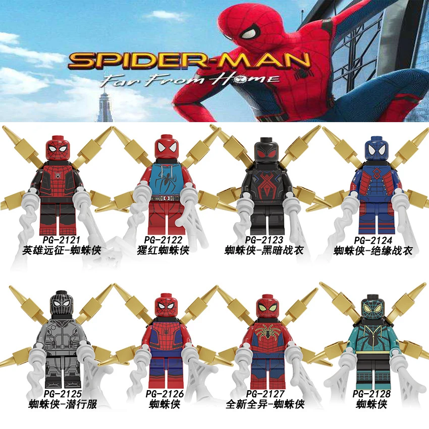 For Marvel Spiderman Far from home Dark Homemade suit Spider Man Mysterio Gwenom Nick Furry Figure building blocks Toys
For Marvel Spiderman Far from home Dark Homemade suit Spider Man Mysterio Gwenom Nick Furry Figure building blocks Toys