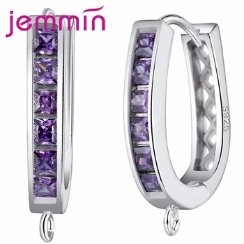 Fine 925 Sterling Silver Earring Findings For Women Jewelry Accessory With Purple Crystal Hoop Earrings Connectors 
Fine 925 Sterling Silver Earring Findings For Women Jewelry Accessory With Purple Crystal Hoop Earrings Connectors