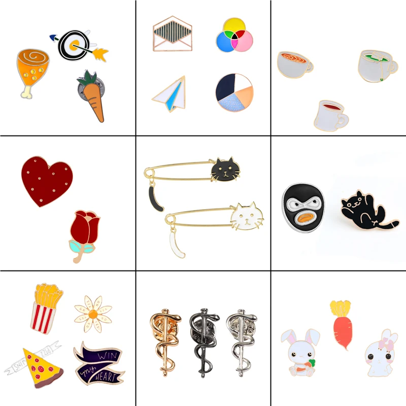 2~4pc/set Cute Brooch Lapel Pins Jewelry Animal Cat Bunny Flower Cup Fries Heart Badge Button pin Jackets T-Shirt for women Gift
2~4pc/set Cute Brooch Lapel Pins Jewelry Animal Cat Bunny Flower Cup Fries Heart Badge Button pin Jackets T-Shirt for women Gift
