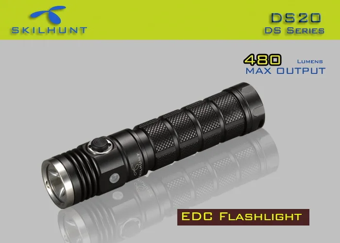 

Free Shipping New arrived Skilhunt DS20 Led flashlight CREE XM-L2 480 Luems EDC camping Torch compatible with 18650 16340 CR123A