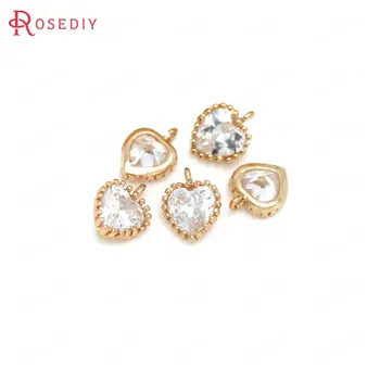 4PCS 9x11MM 24K Champagne Gold Color Plated Brass with Zircon Heart Charms Pendants High Quality Diy Jewelry Accessories
4PCS 9x11MM 24K Champagne Gold Color Plated Brass with Zircon Heart Charms Pendants High Quality Diy Jewelry Accessories