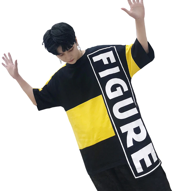 Summer Short sleeve Instagram patchwork t shirt for men Black and yellow Hiphop clothing Loose O veck
Summer Short sleeve Instagram patchwork t shirt for men Black and yellow Hiphop clothing Loose O veck