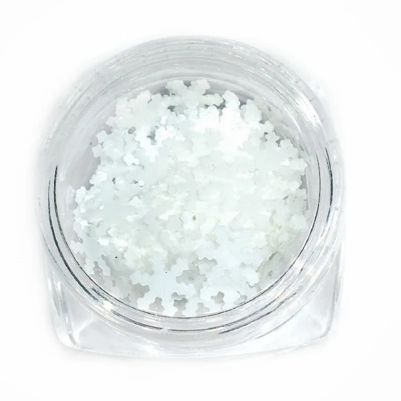 

1Box Snowflake Nail Art Decoration 3d Charms White Accessoires for Christmas Plastic Manicure Diy Kawaii Accessoires Xmas Dekors