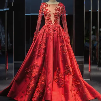 High Fashion Women Formal Dress Full Sleeves Evening Gowns Red Custom Made Chic Design Floral Female Gown Celebrity Party
High Fashion Women Formal Dress Full Sleeves Evening Gowns Red Custom Made Chic Design Floral Female Gown Celebrity Party