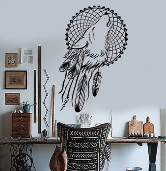 Vinyl Wall Decal Dream Catcher Wolf Bedroom Dreamcatcher Ethnic Style Bohemian Style Wall Decoration Sticker Mural 2SH16
Vinyl Wall Decal Dream Catcher Wolf Bedroom Dreamcatcher Ethnic Style Bohemian Style Wall Decoration Sticker Mural 2SH16