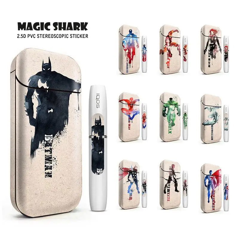 Magic Shark Marvel The Avengers Thor Hunk Spider Man Bat Man E Cigarette Sticker Case Cover for IQOS 2.4 Plus 2.4p
Magic Shark Marvel The Avengers Thor Hunk Spider Man Bat Man E Cigarette Sticker Case Cover for IQOS 2.4 Plus 2.4p