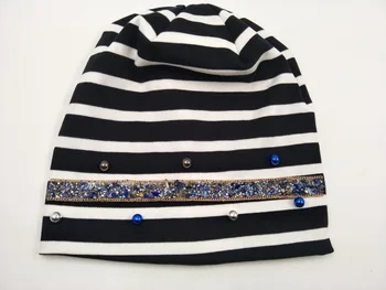 B17946 2017Newest set fashion white and black stripe skullcap hair fascinators yoga crystal girls hats beanies for women
B17946 2017Newest set fashion white and black stripe skullcap hair fascinators yoga crystal girls hats beanies for women