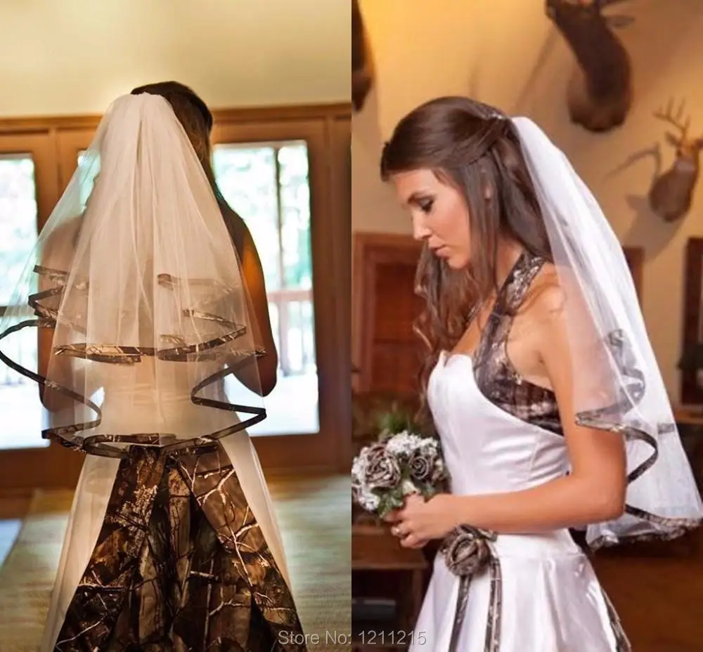 Camo Short Wedding Veils New Camo Satin Edges Noivas 2 Layers Wedding Hair Accesorios Boda Bridal Veils voile mariee with Comb
Camo Short Wedding Veils New Camo Satin Edges Noivas 2 Layers Wedding Hair Accesorios Boda Bridal Veils voile mariee with Comb