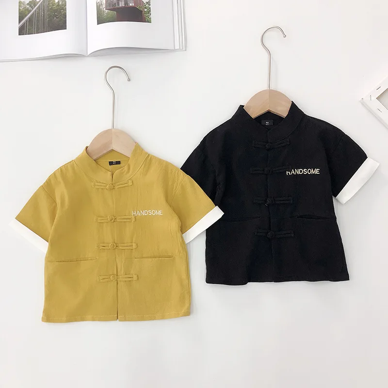 Baby Boys Clothes Chinese Style Children's Cotton Shirt Tops Kids Boys Short Sleeve Tee Shirt Kids Boy 100% Cotton Button Shirts
Baby Boys Clothes Chinese Style Children's Cotton Shirt Tops Kids Boys Short Sleeve Tee Shirt Kids Boy 100% Cotton Button Shirts