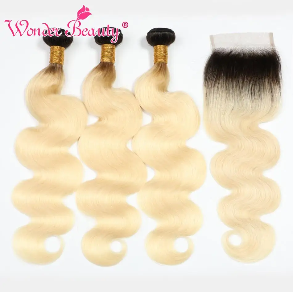 Wonder Beauty Brazilian Body Wave Hair Bundles Lace Closure and 4 Bundle,1B 613 Ombre Remy Blonde Bundles with Closure,4Pcs/Lot
Wonder Beauty Brazilian Body Wave Hair Bundles Lace Closure and 4 Bundle,1B 613 Ombre Remy Blonde Bundles with Closure,4Pcs/Lot