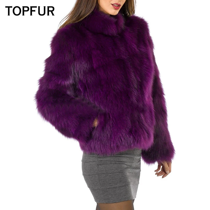 TOPFUR Women Real Fur Coat With Collar Luxury Winter Natural Fox Fur Jacket New Arrival Purple Color Natural Fox Fur Outwear
TOPFUR Women Real Fur Coat With Collar Luxury Winter Natural Fox Fur Jacket New Arrival Purple Color Natural Fox Fur Outwear