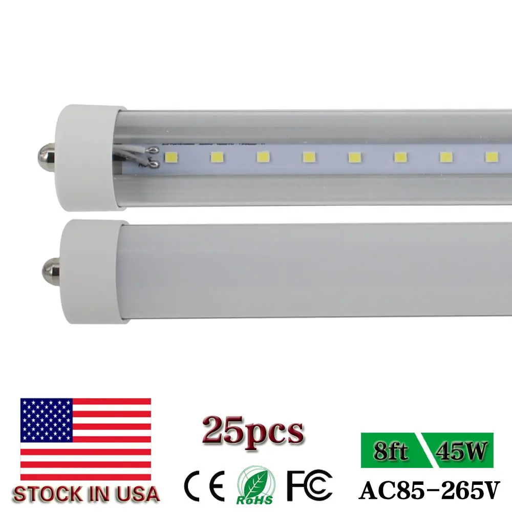 JESLED 8ft Led Tube Lights 45W Single Pin T8 FA8 2400mm dual-ended power LED Fluorescent Shop Light Clear/Frosted Cover 25Pack
JESLED 8ft Led Tube Lights 45W Single Pin T8 FA8 2400mm dual-ended power LED Fluorescent Shop Light Clear/Frosted Cover 25Pack