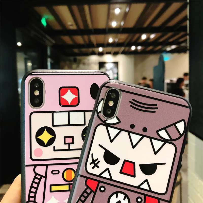 Cute Cartoon Embossment Soft TPU Case For iPhone X 6 6S 7 8 Plus (8)