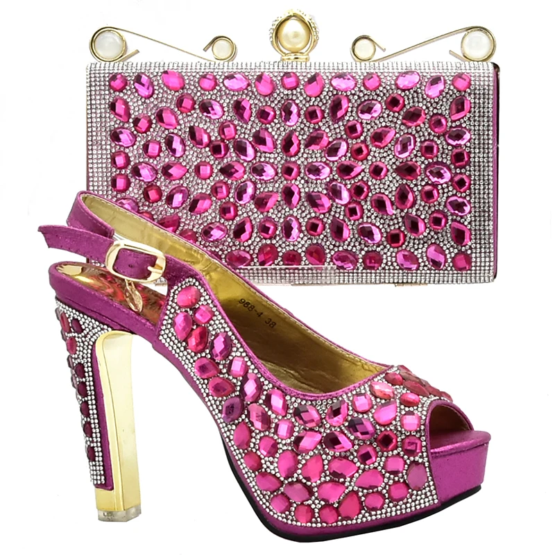 New Italian Matching Shoe and Bag Set Rose Pink Color Heels Decorated with Rhinestone Women Pumps African Wedding Shoes and Bags
New Italian Matching Shoe and Bag Set Rose Pink Color Heels Decorated with Rhinestone Women Pumps African Wedding Shoes and Bags