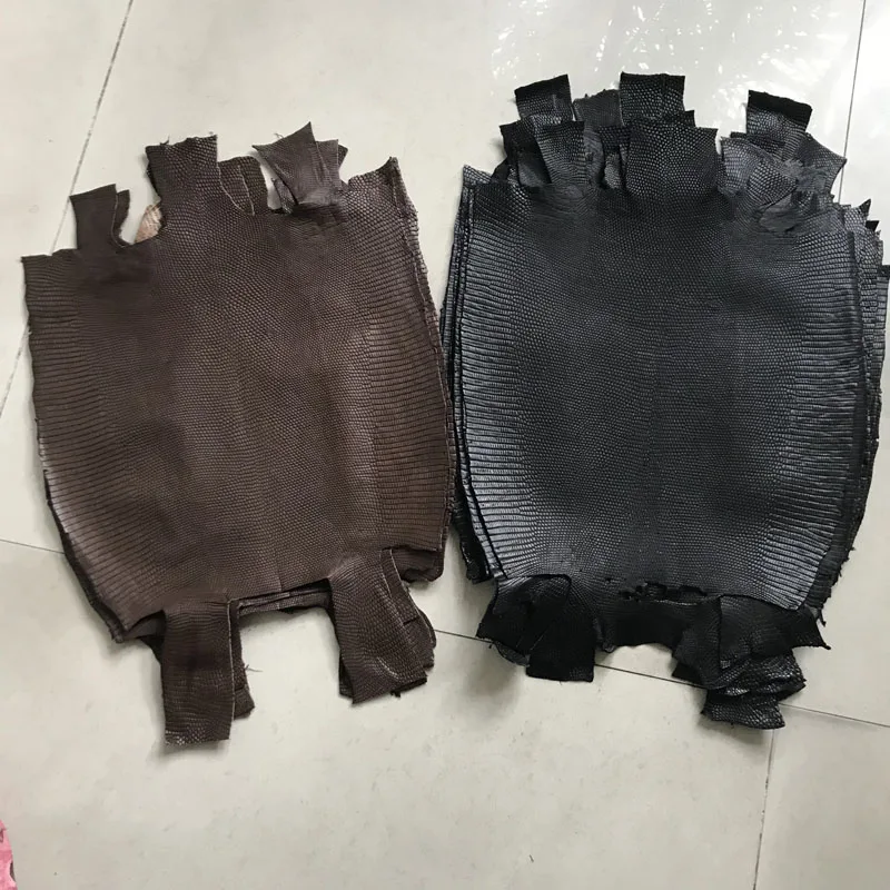 

genuine leather craft Lizard skin brown black whole piece width about 30-35cm