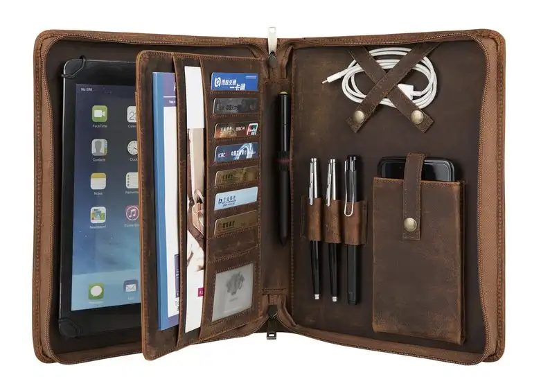 Vintage Genuine Leather Portfolio Business Organizer with Junior Legal Notepad Crazy-horse Leather Padfolio Case
Vintage Genuine Leather Portfolio Business Organizer with Junior Legal Notepad Crazy-horse Leather Padfolio Case