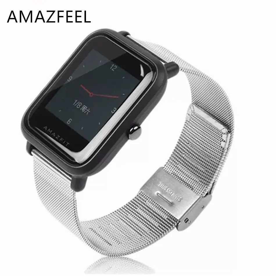 20 мм Металлические ремешки для часов из нержавеющей стали Huami Xiaomi Amazfit Bip Lite Samsung