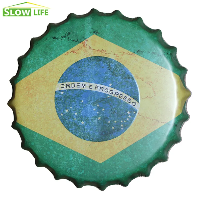 35cm Brazil Flag Beer Bottle Cap Metal Tin Sign Vintage Home Decor Tin Sign Wall Decor Metal Sign 3D Wall Decor Metal Plaque
35cm Brazil Flag Beer Bottle Cap Metal Tin Sign Vintage Home Decor Tin Sign Wall Decor Metal Sign 3D Wall Decor Metal Plaque
