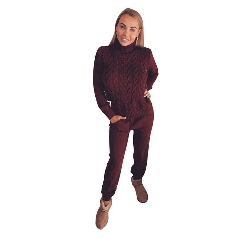 MVGIRLRU Women's wool warm Suits soft dense Knitted suit female tracksuit twisted high collar sweater pant two piece set
MVGIRLRU Women's wool warm Suits soft dense Knitted suit female tracksuit twisted high collar sweater pant two piece set