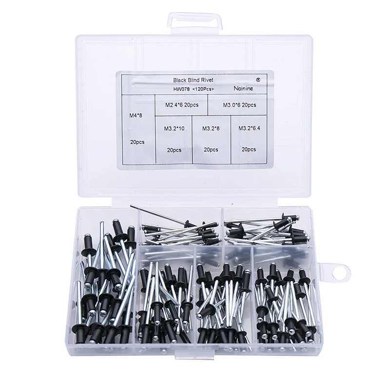 180Pcs/set M3/ M4/ M5/ Stainless steel Aluminium Blind Rivets Nail Decoration Pop Rivets For Furniture Assortment Kit
180Pcs/set M3/ M4/ M5/ Stainless steel Aluminium Blind Rivets Nail Decoration Pop Rivets For Furniture Assortment Kit