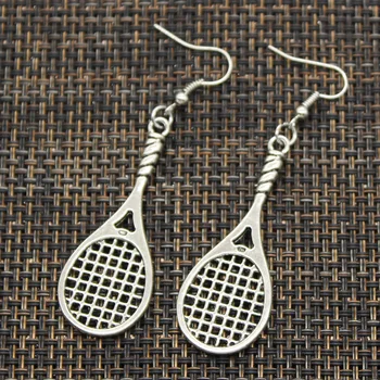 New Fashion Handmade Tennis Racket Pendants Silver Color Earrings For Womens Style
New Fashion Handmade Tennis Racket Pendants Silver Color Earrings For Womens Style