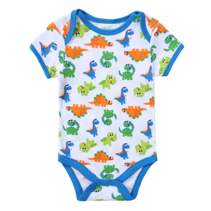 Cute Unisex Top Quality Baby Rompers Short Sleeve Cottom O-Neck 0-12M Fashion Animal Printed Newborn Boys&Girls Baby Clothes