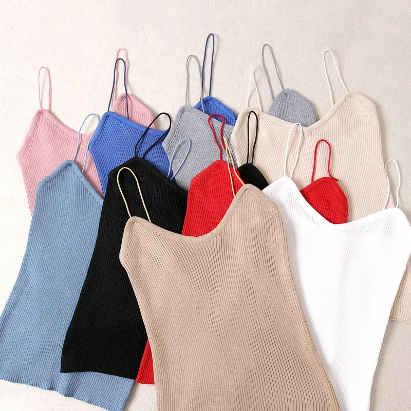 Knit V-neck Sexy Camis Female Tank Tops Camisole Summer Modis Crop Top Ladies Sleeveless Vest Femme Fashion Elastic Damen Sling
Knit V-neck Sexy Camis Female Tank Tops Camisole Summer Modis Crop Top Ladies Sleeveless Vest Femme Fashion Elastic Damen Sling