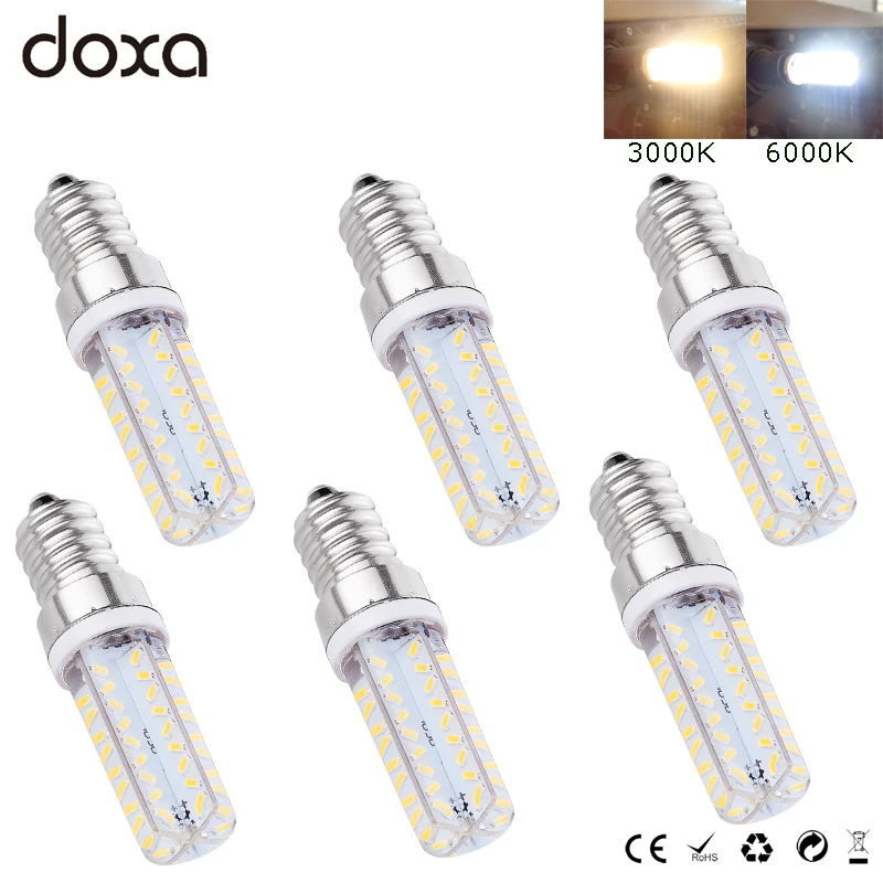 

6PCS E14 LED Bulb Dimmable 220V 3W 72LED 3014 SMD No Flicker LED E14 Light Replace 20W Halogen Lamp Crystal Chandelier Spotlight