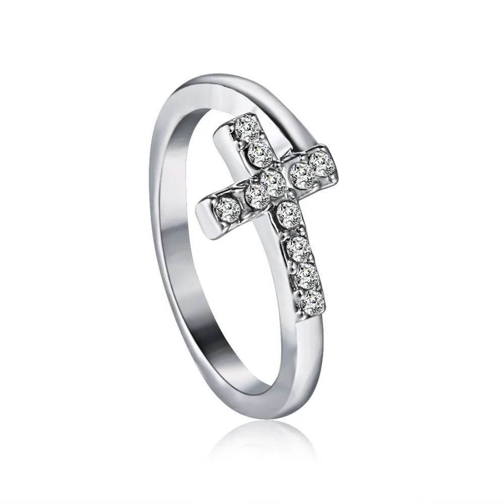 Silver Classic Cross Rings Crystal Jewelry Engagement Rings For Women Girls Party Valentine's Bague Bijoux Gifts
Silver Classic Cross Rings Crystal Jewelry Engagement Rings For Women Girls Party Valentine's Bague Bijoux Gifts