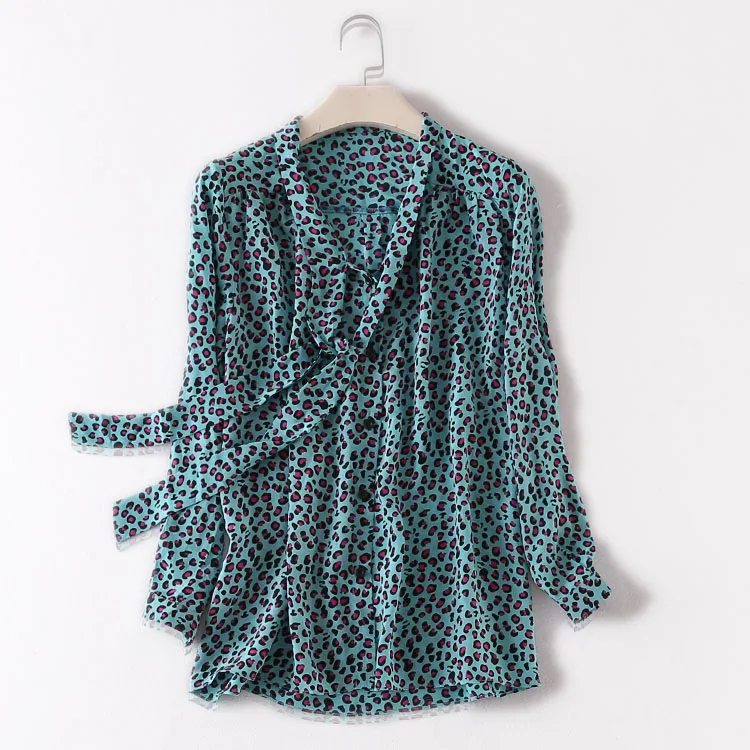 100% natural silk Blouses OL Leopard Print Long Sleeve Real Silk Blouse business shirt women Office Wear Bow Shirts work Blouses
100% natural silk Blouses OL Leopard Print Long Sleeve Real Silk Blouse business shirt women Office Wear Bow Shirts work Blouses