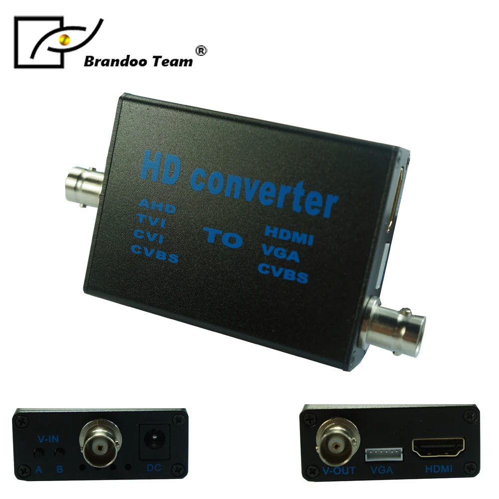 4 in 1 high definition video signal convertor,AHD/TVI/CVI/CVBS signal to HDMI/VGA/CVBS signal
