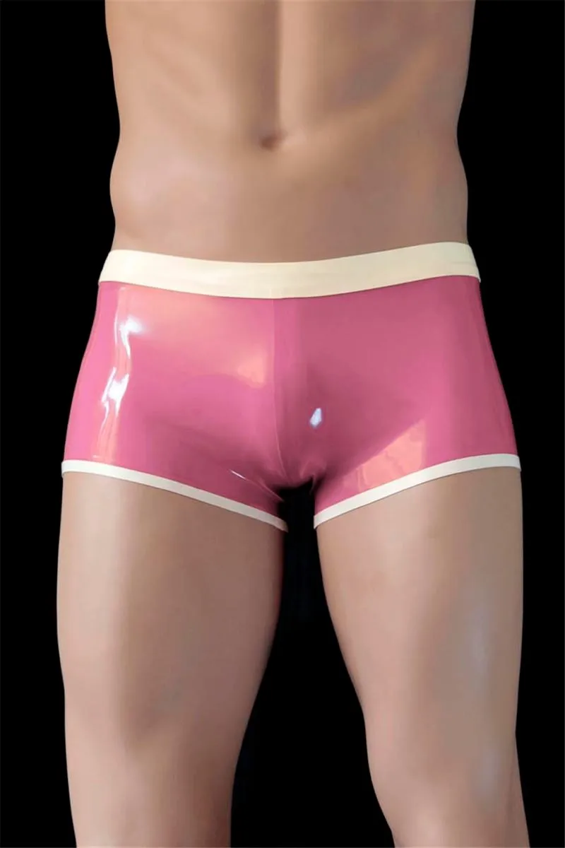 100% Nature Latex Pants Sexy Underwear 0.4mm Latex RubberBreeches Bloomers for Men Pink Latex Boxer With Trims
100% Nature Latex Pants Sexy Underwear 0.4mm Latex RubberBreeches Bloomers for Men Pink Latex Boxer With Trims