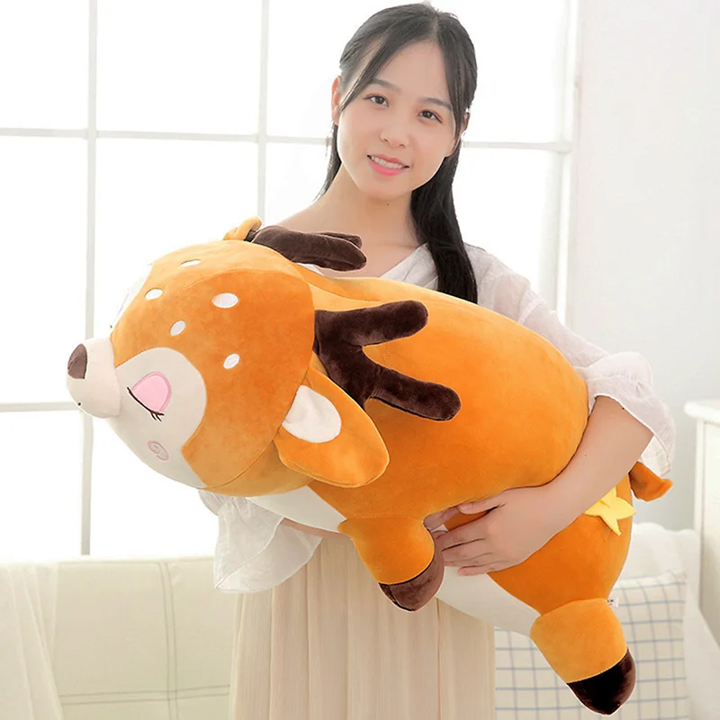 Dorimytrader hot elk plush doll pillow cute cartoon deer toys sleeping cushion baby girl birthday gift 37inch 95cm DY50547 (4)