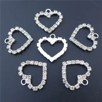 DIY Jewelry Findings Silver Crystal Rhinestone Heart Charms Pendant for Necklace Bracelet Wristband Earring Wholesale 50 pieces
DIY Jewelry Findings Silver Crystal Rhinestone Heart Charms Pendant for Necklace Bracelet Wristband Earring Wholesale 50 pieces
