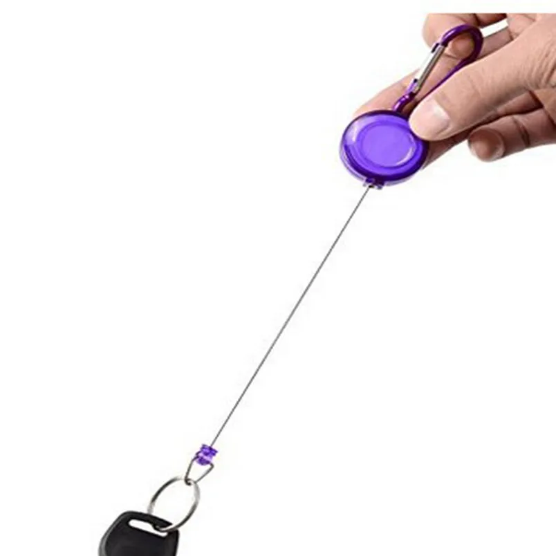 Hot sale Retractable Key Chain Badge Reel - Recoil Carabiner ID Ski Pass Owner multicolor Outdoor Tools new #4O04 (9)