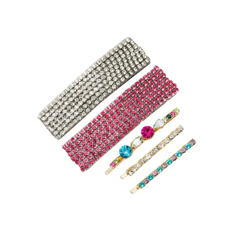 5Pcs Ladies Luxury Jewelry BB Snap Barrette Multi Row Colorful Shimmer Rhinestone Hairpin Imitation Crystal Rectangle Hair Clip
5Pcs Ladies Luxury Jewelry BB Snap Barrette Multi Row Colorful Shimmer Rhinestone Hairpin Imitation Crystal Rectangle Hair Clip