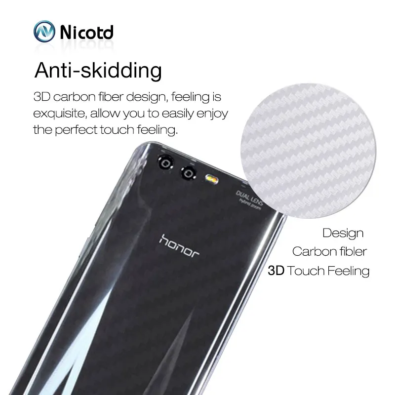 3D Carbon Fiber Back Cover Protective Film For Huawei honor 9 (4)
