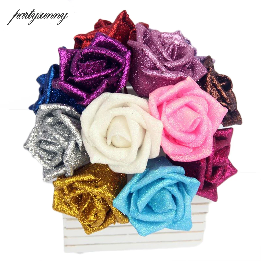 10PCS Foam Fake Flores PE Roses DIY Handmade 5.5cm Blue Gold Sequins Artificial Flowers for Wedding Valentine's Day Decoration
10PCS Foam Fake Flores PE Roses DIY Handmade 5.5cm Blue Gold Sequins Artificial Flowers for Wedding Valentine's Day Decoration