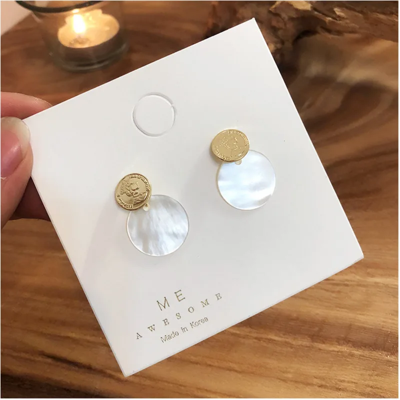 Japan Korea Earrings Coin Geometric Round Shell Earrings Fashion Women Ear Rings 2019 Hypoallergenic Copper Alloy Jewelry
Japan Korea Earrings Coin Geometric Round Shell Earrings Fashion Women Ear Rings 2019 Hypoallergenic Copper Alloy Jewelry