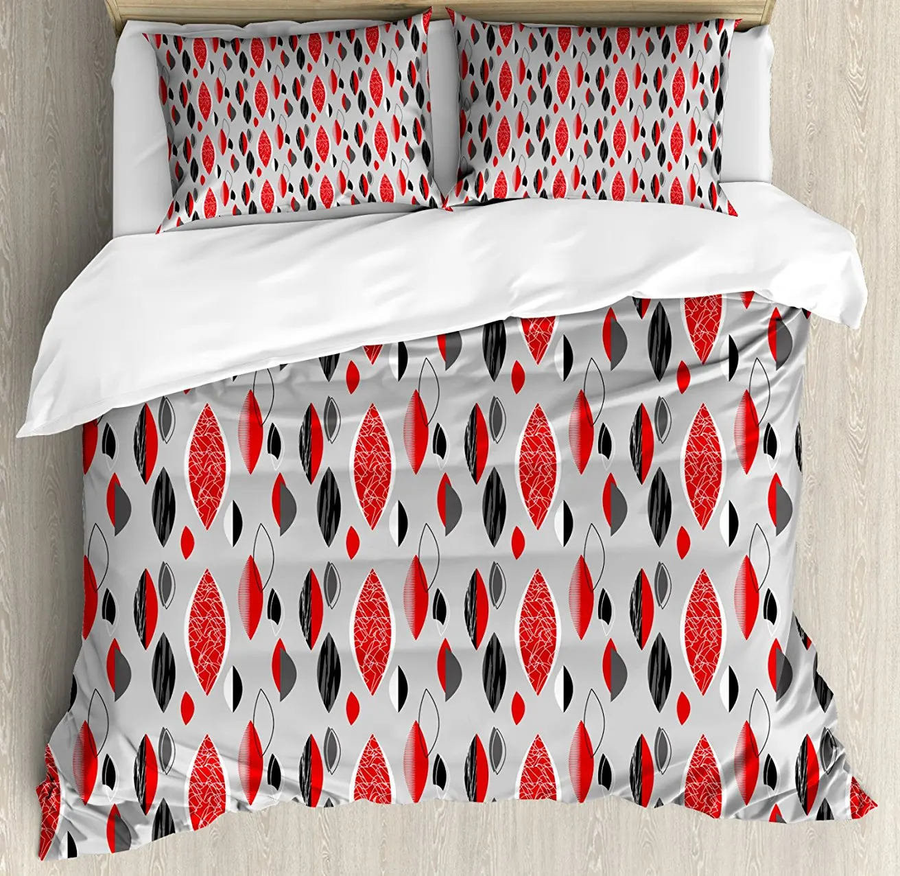 Mid Century Duvet Cover Set Abstract Oval Leaf Forms with Different Designs and Color Combinations 4 Piece Bedding Set
Mid Century Duvet Cover Set Abstract Oval Leaf Forms with Different Designs and Color Combinations 4 Piece Bedding Set