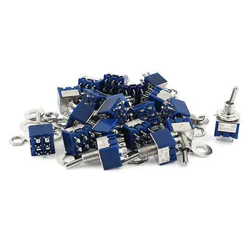 AC125V 6A DPDT ON-ON 2 Positions 6 Pin Latching Miniature Toggle Switch 20pcs
AC125V 6A DPDT ON-ON 2 Positions 6 Pin Latching Miniature Toggle Switch 20pcs