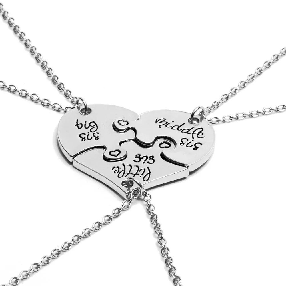 3 Piece/set Heart Personalized Hand Stamped Big Sis Middle Sis Little Sis Necklace Family Jewelry Sisters Gift
3 Piece/set Heart Personalized Hand Stamped Big Sis Middle Sis Little Sis Necklace Family Jewelry Sisters Gift