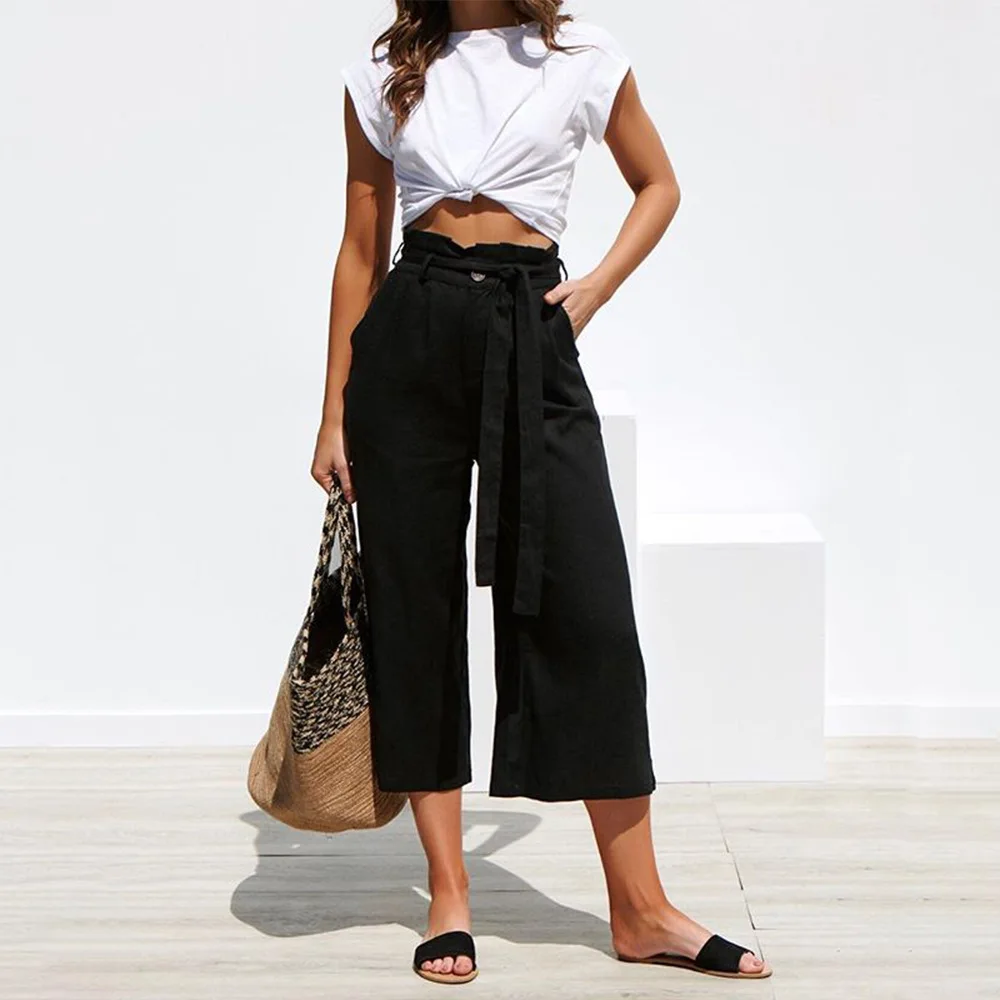 2019 New Pant Women Girl Solid Color Pleated Wide Leg Female Summer High Waist Cotton Long Sashes Fashion Casual Pants
2019 New Pant Women Girl Solid Color Pleated Wide Leg Female Summer High Waist Cotton Long Sashes Fashion Casual Pants