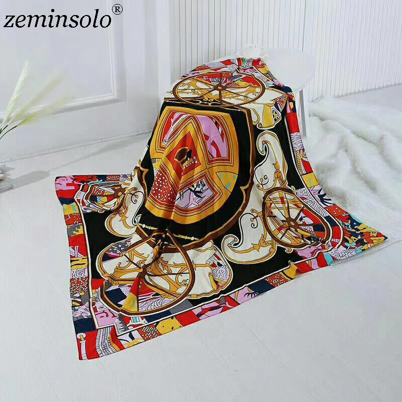 Zeminsolo 100% Silk Scarf Women Large Shawls Stoles Printed Square Scarves Echarpes Foulard Femme Satin Wrap Bandana 130*130cm
Zeminsolo 100% Silk Scarf Women Large Shawls Stoles Printed Square Scarves Echarpes Foulard Femme Satin Wrap Bandana 130*130cm